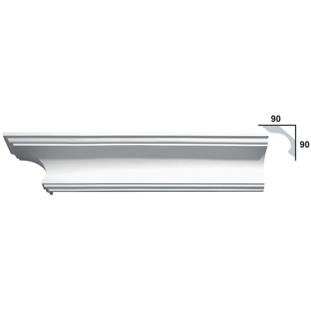 Cornice Moulding in Plaster C2720 (2400 x 126 mm)