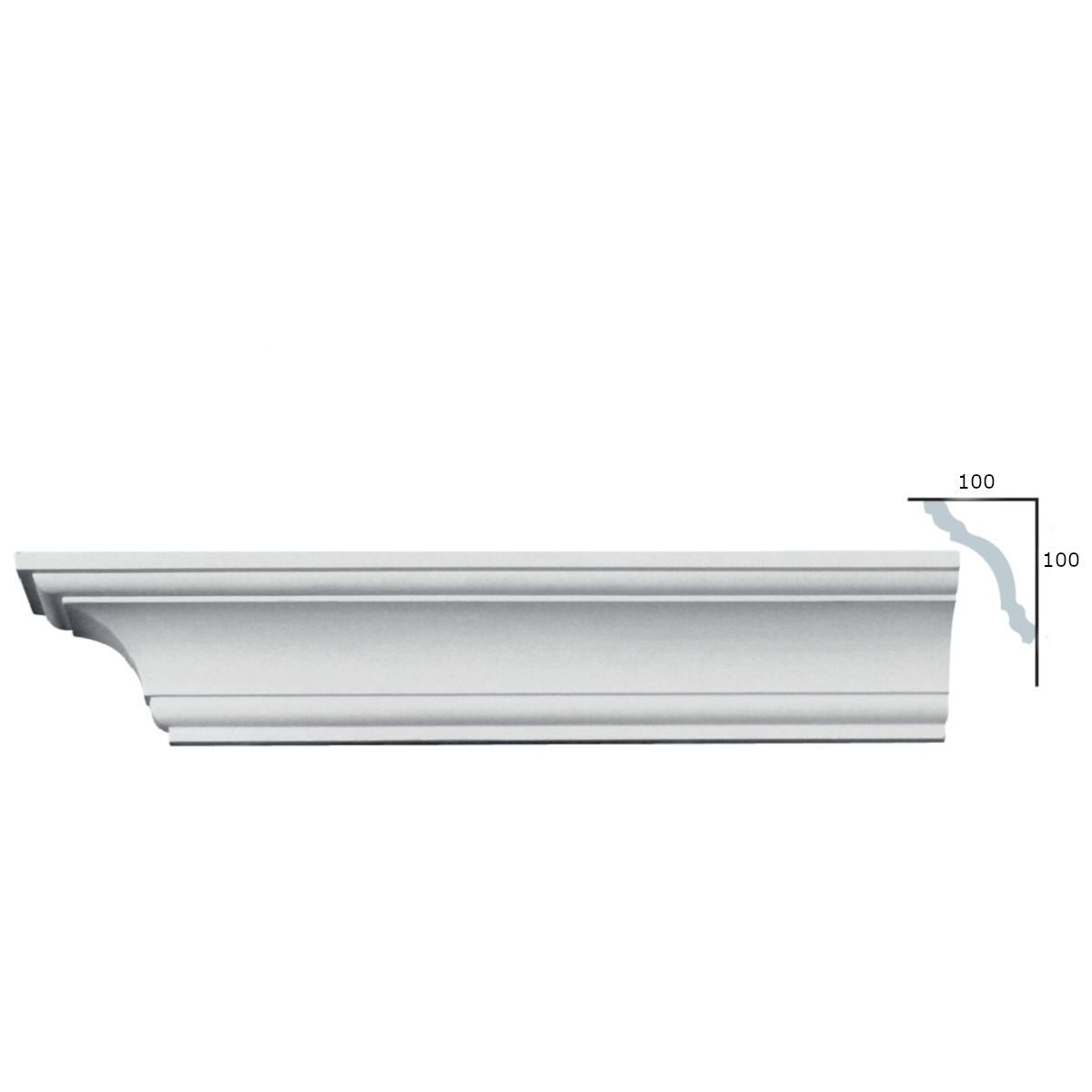 Cornice Moulding in Plaster C4059 (2440 x 140 mm)
