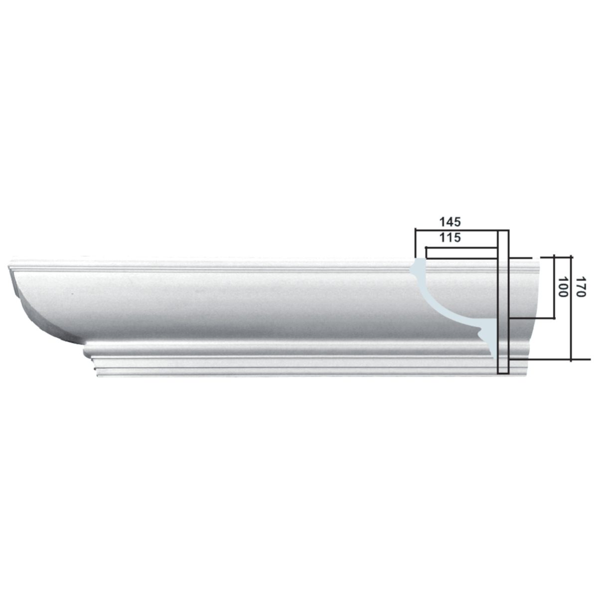 Moulding for Indirect Lighting in Plaster C6021 (2440 x 223 mm)