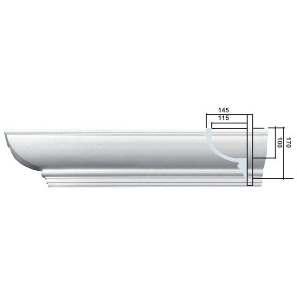 Sanca de Luz Indireta em Gesso C6021 (2440 x 223 mm)