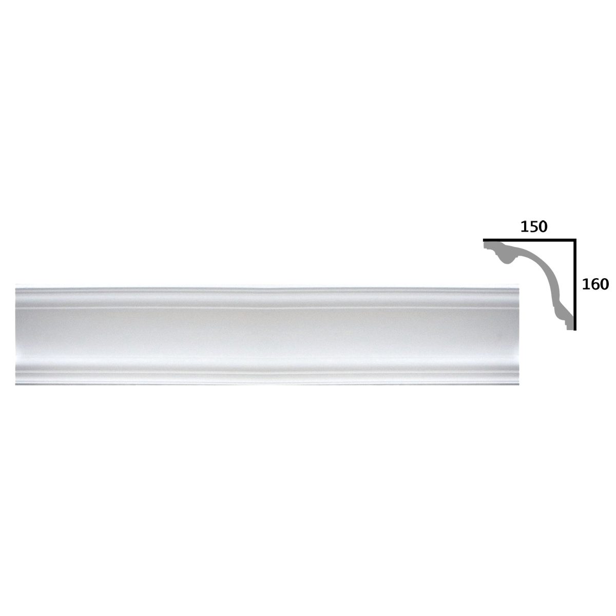 Cornice Moulding in Plaster CB031 (1500 x 220 mm)