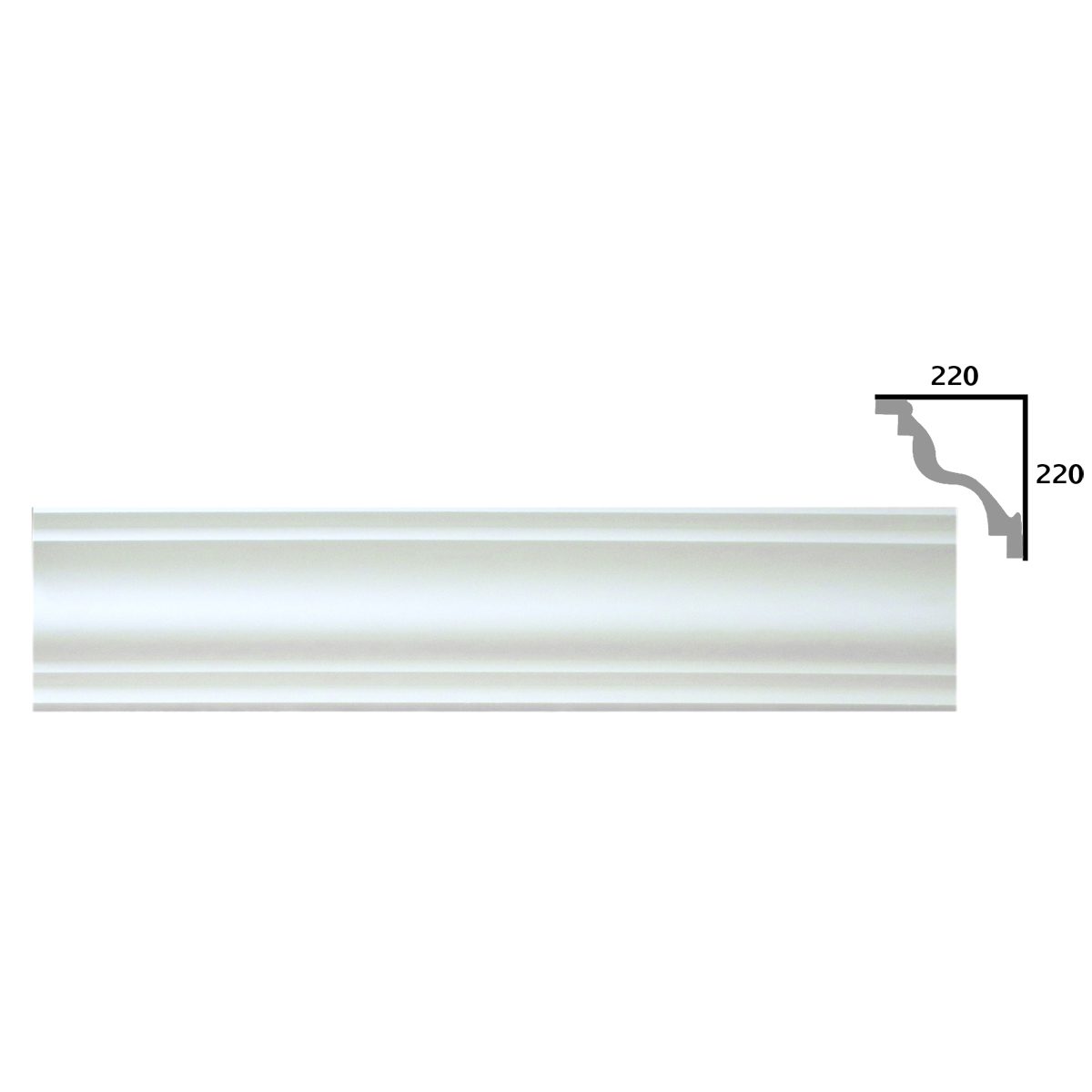 Cornice Moulding in Plaster CB034 (1500 x 312 mm)