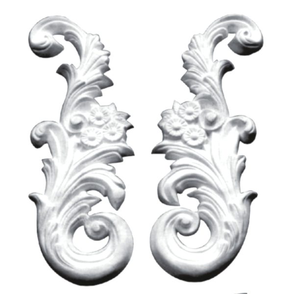 Decorative Ornament in Plaster DH20L.R (400 x 200 mm)