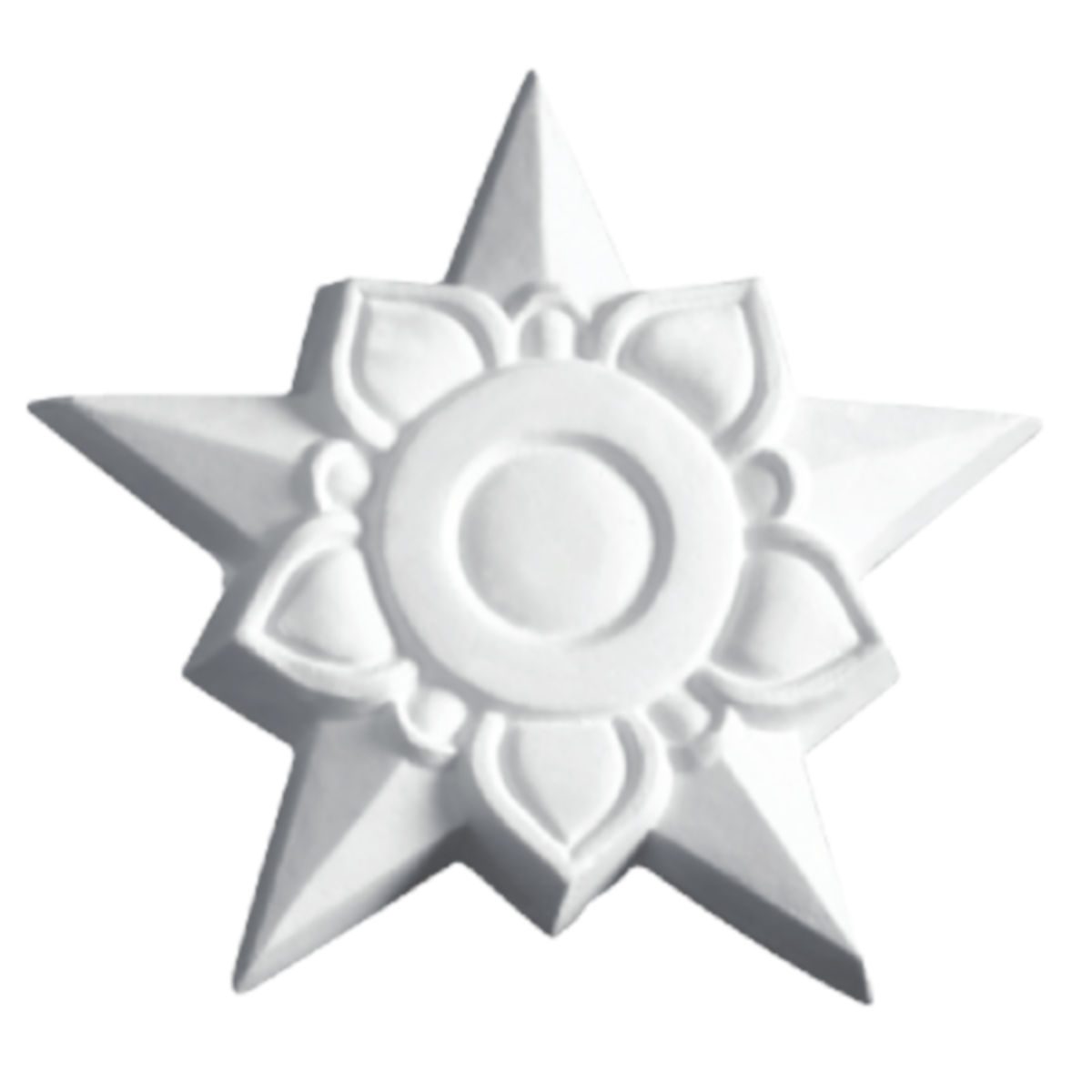 Decorative Ornament in Plaster DH52 (130 x 130 mm)