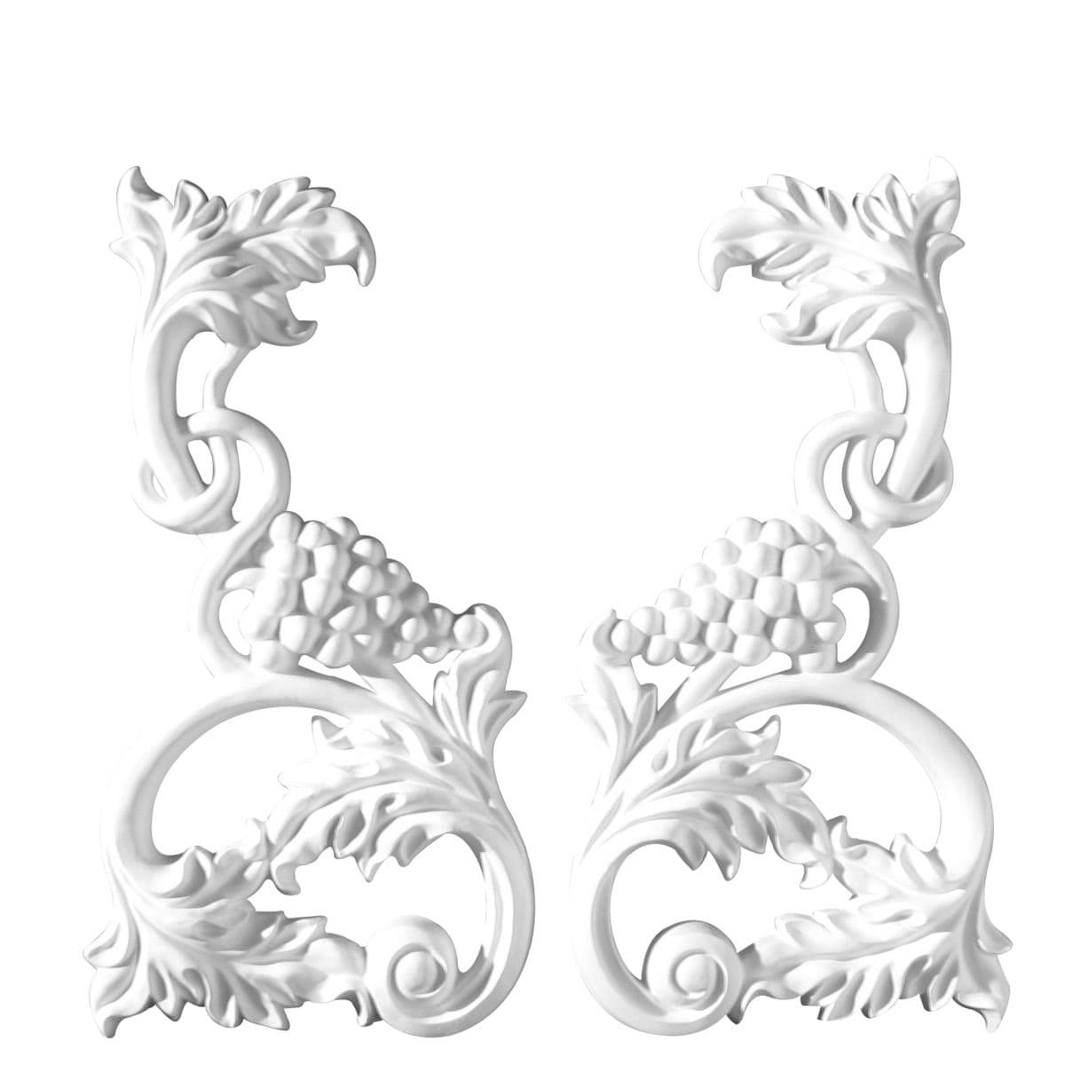 Decorative Ornament in Plaster DH76L.R (340 x 160 mm)