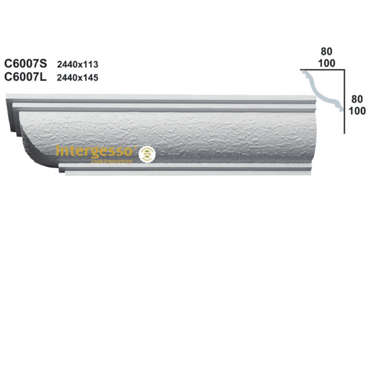 Sanca em Gesso C6007L (2460 x 145 mm)
