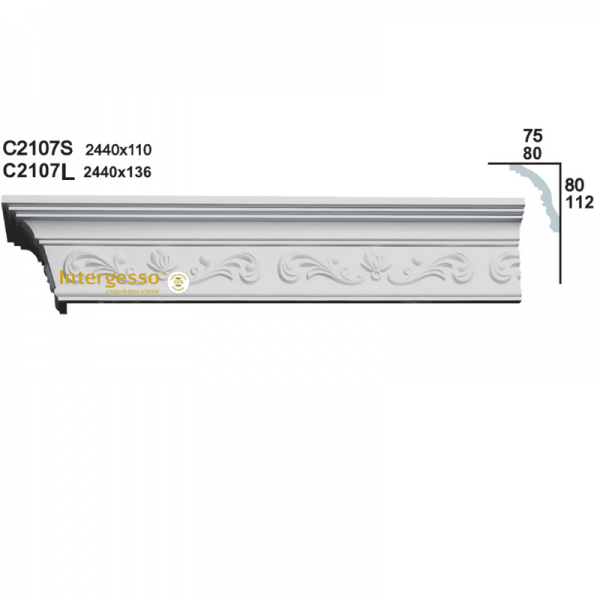 Sanca em Gesso C2107L (2490 x 135 mm)