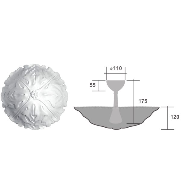 Ceiling Centre in Plaster R37 (435 mm)
