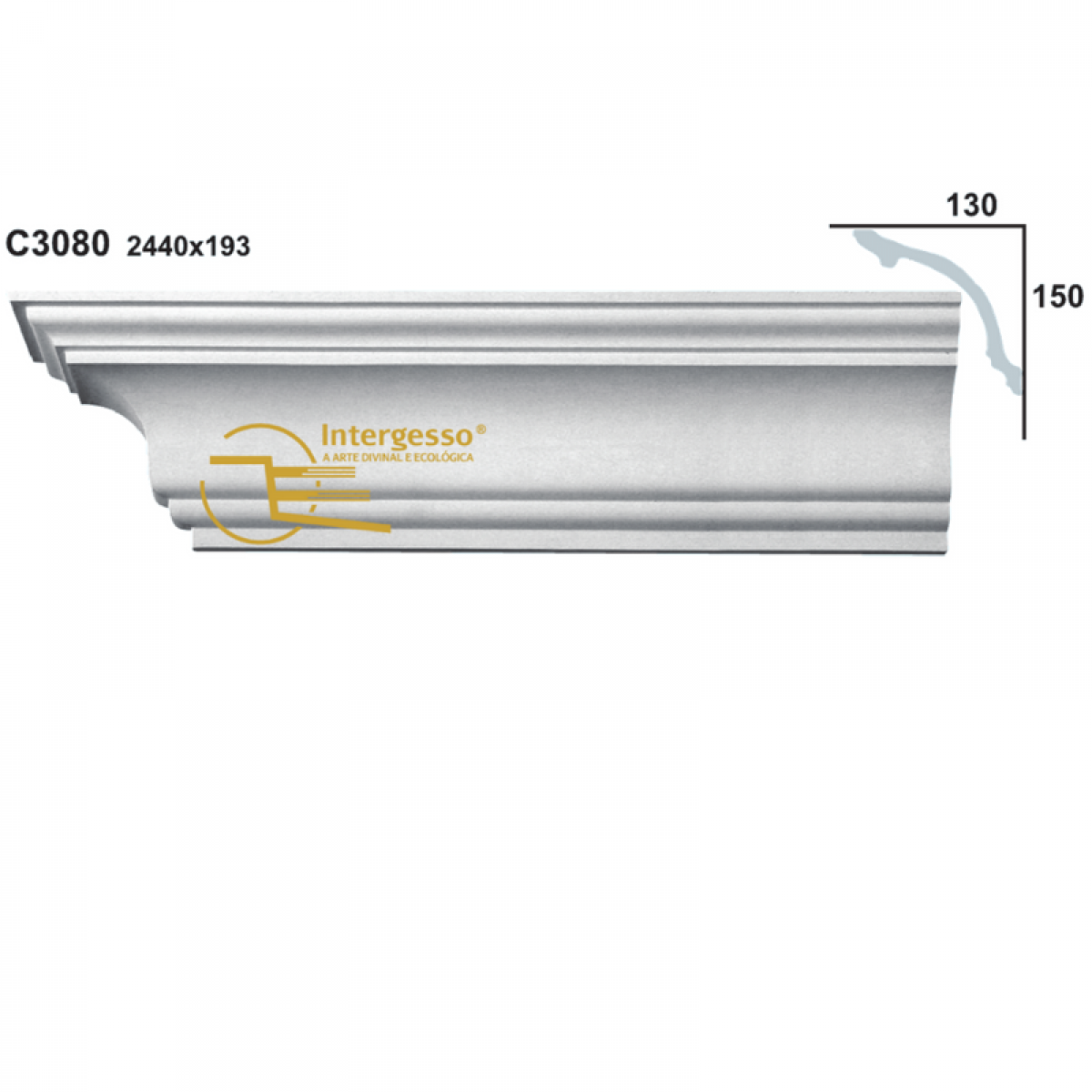 Cornice Moulding in Plaster C3080 (2440 x 193 mm)