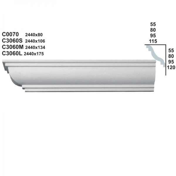 Sanca em Gesso C0070 (2440 x 80 mm)