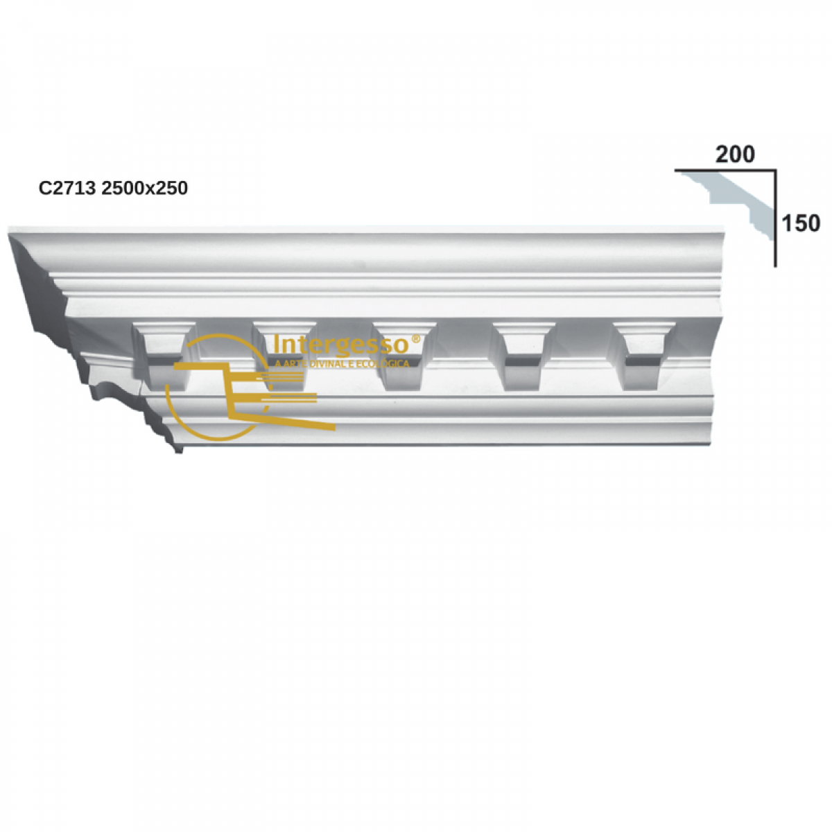 Cornice Moulding in Plaster C2713 (2500 x 250 mm)
