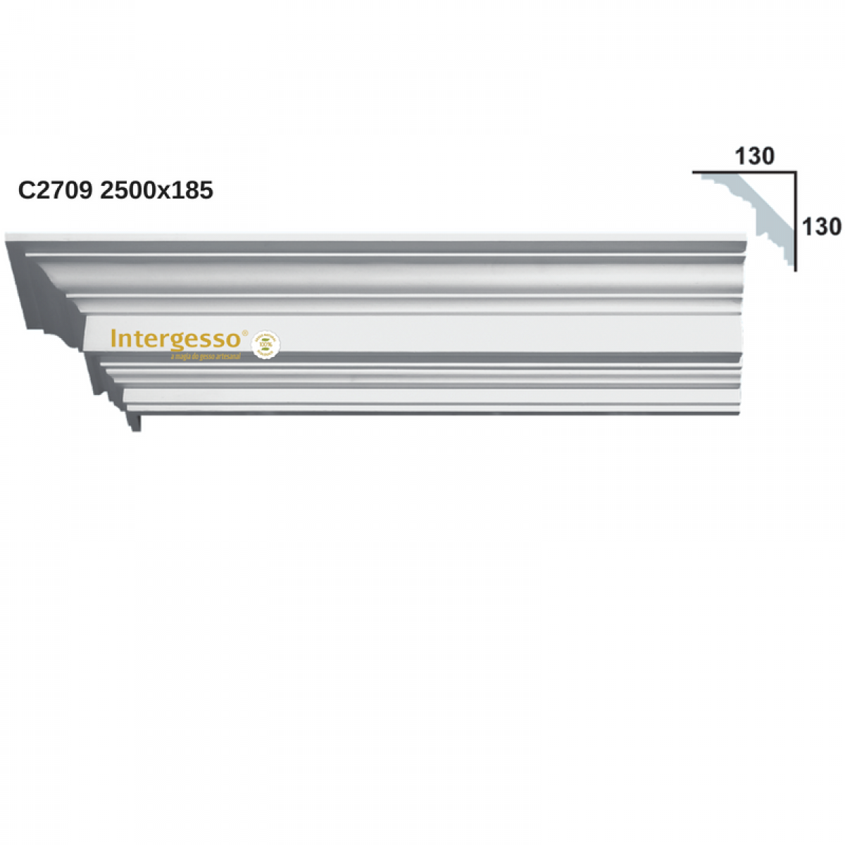 Cornice Moulding in Plaster C2709 (2500 x 185 mm)