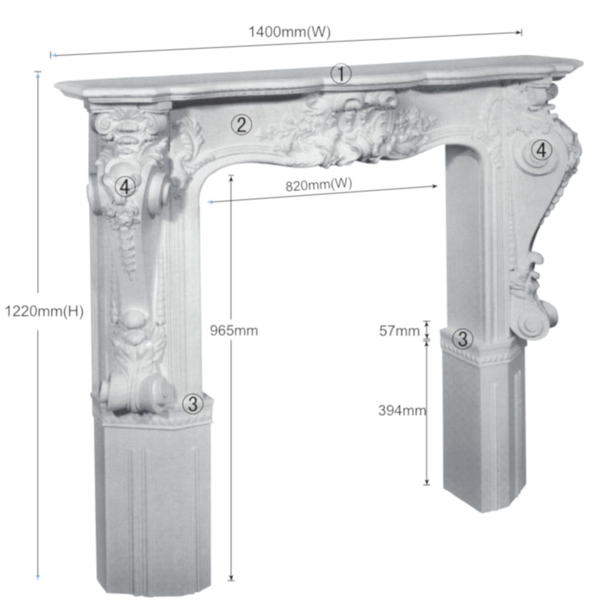Fireplace in Plaster W.S.6388