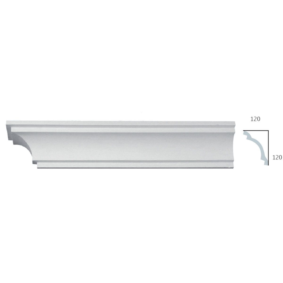 Cornice Moulding in Plaster C0071C (2440 x 170 mm)