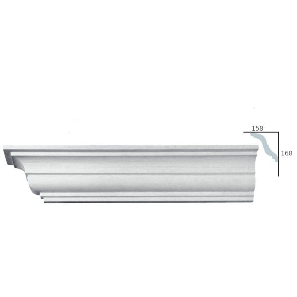 Cornice Moulding in Plaster C3077C (2440 x 168 x 158 mm)