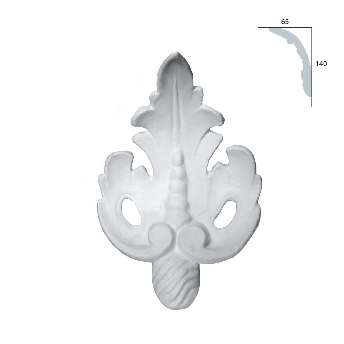 Decorative Ornament in Plaster DH_P28 (103 x 150 mm)