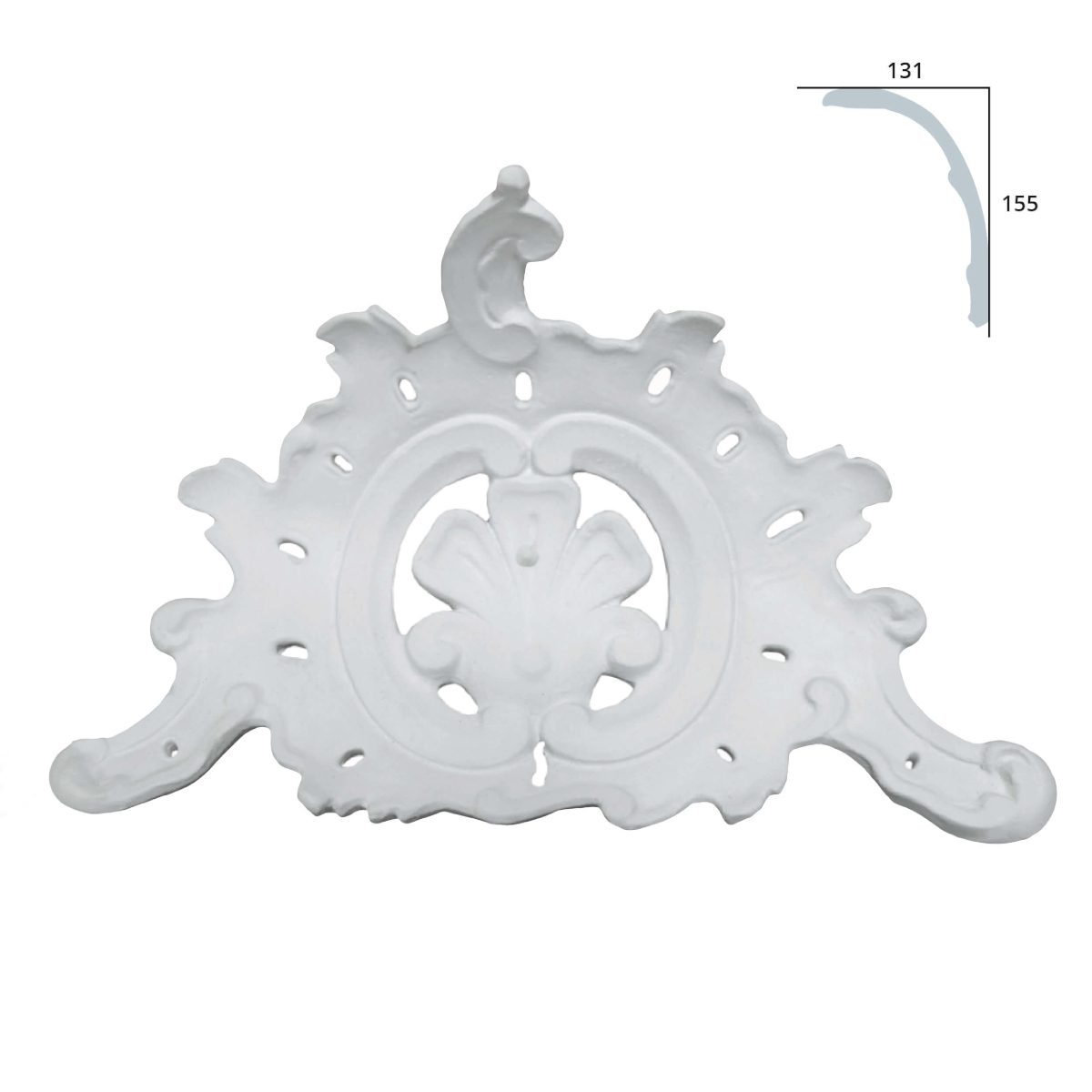 Decorative Ornament in Plaster DH_P29 (305 x 190 mm)