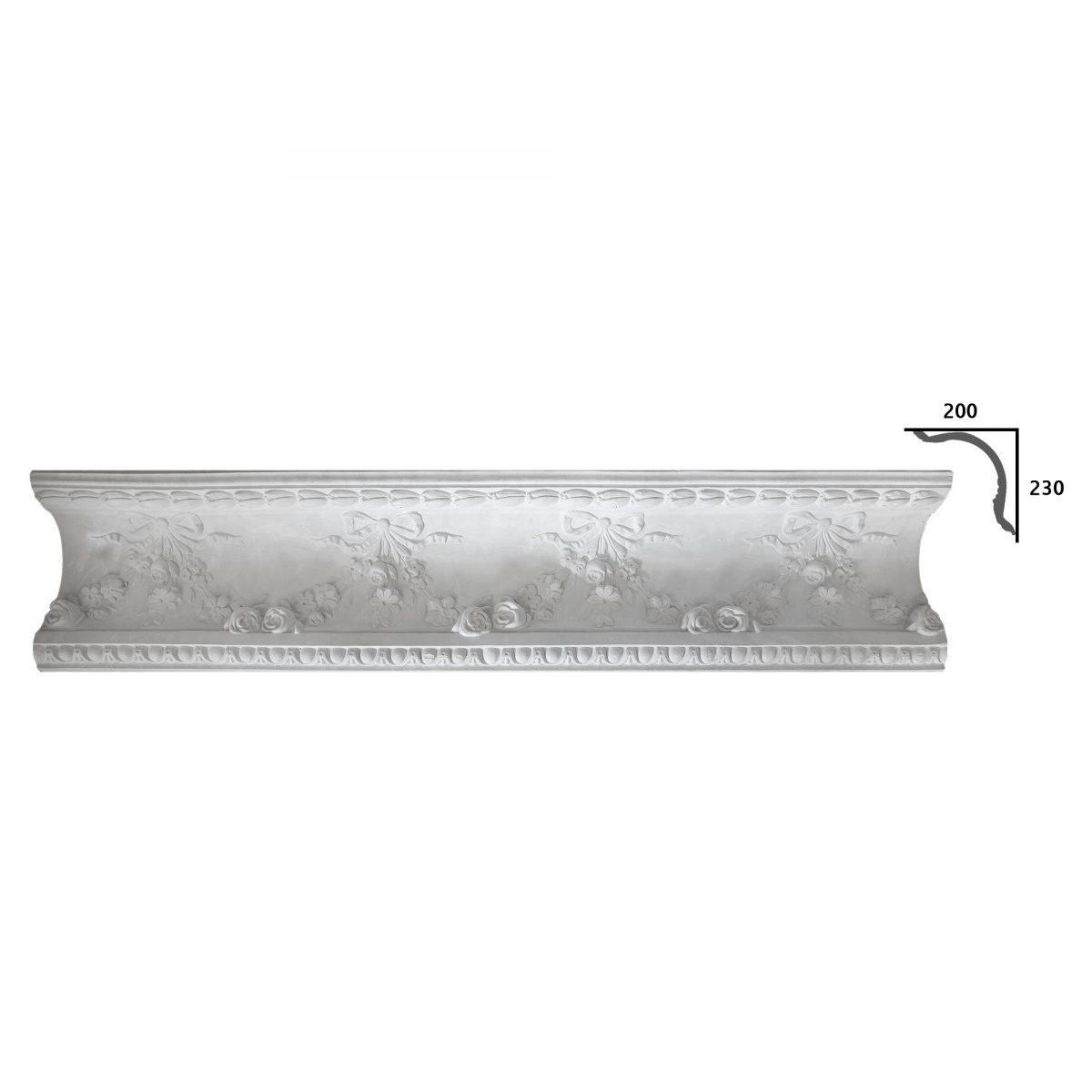 Cornice Moulding in Plaster palatial style CB012L (1780mmx320mm)