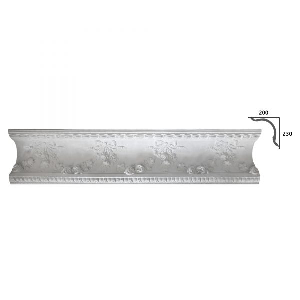 Sanca em gesso de estilo palaciano CB012L (1780mmx320mm)