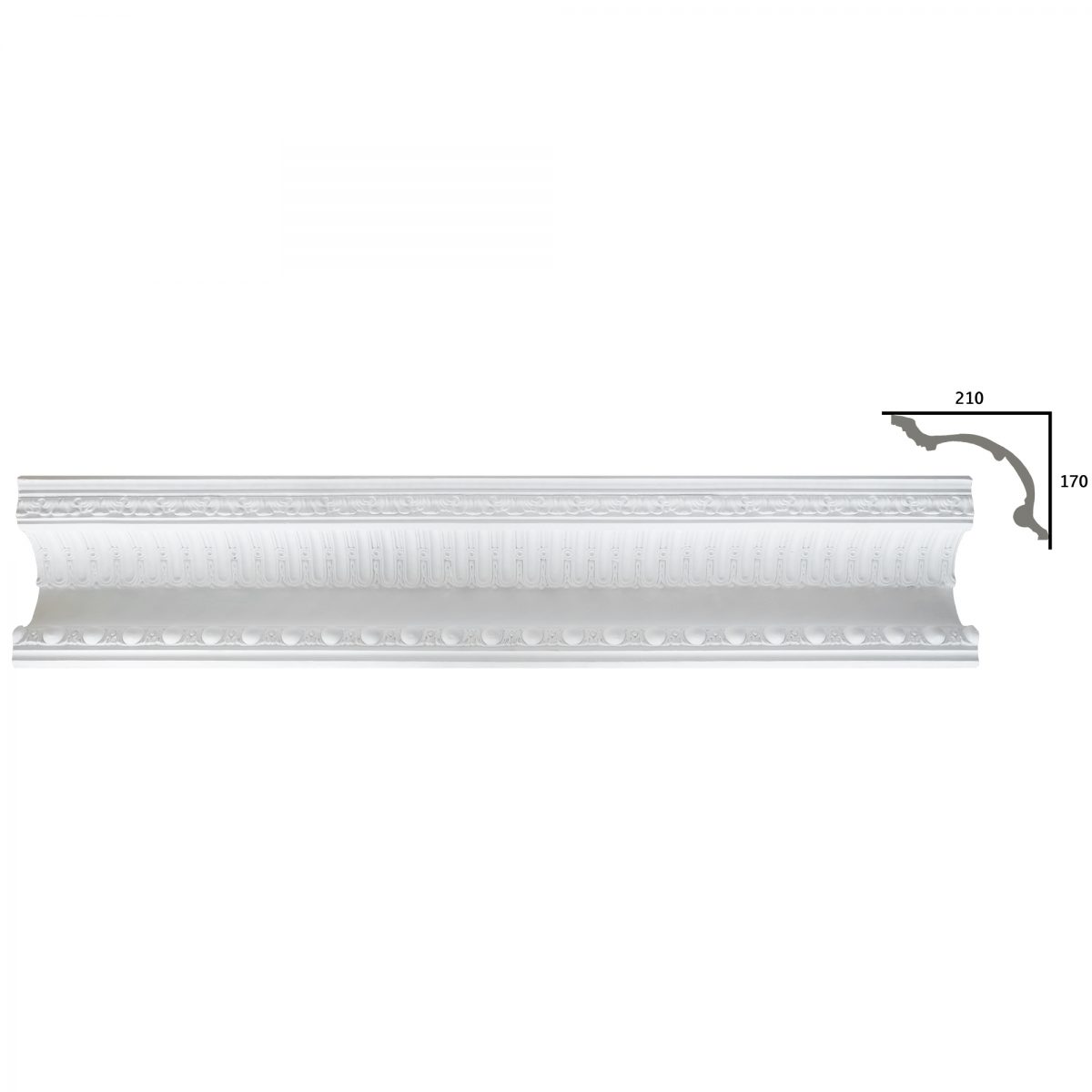 Cornice Moulding in Plaster CB013 (1490 x 275 mm)