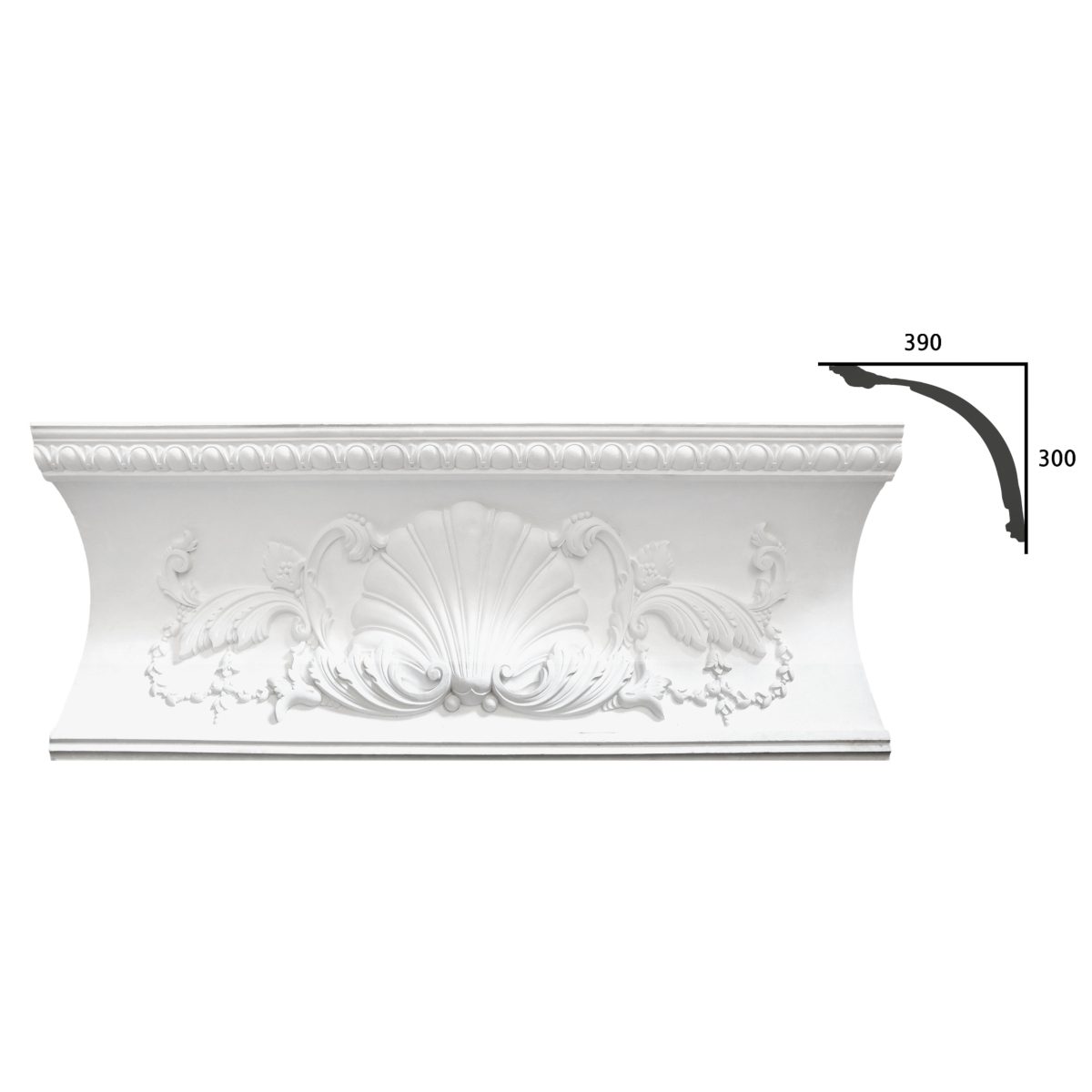 Cornice Moulding in Plaster CB014 (1200 x 475 mm)