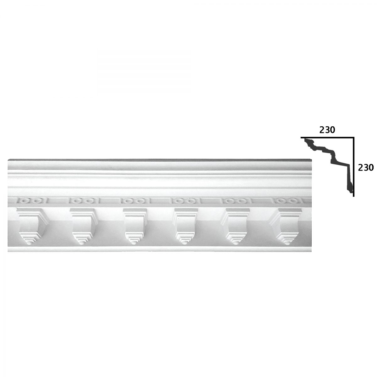 Cornice Moulding in Plaster CB015 (1500 x 330 mm)