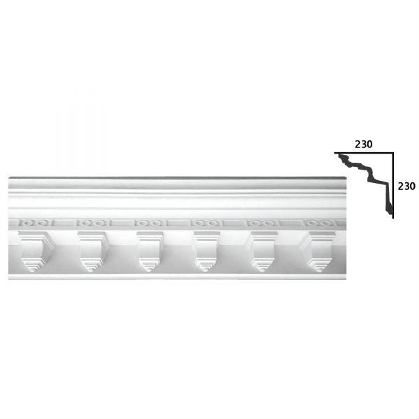 Cornice Moulding in Plaster CB015 (1500 x 330 mm)