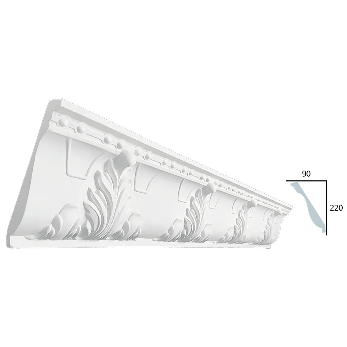 Cornice Moulding in Plaster CB017 (1340 x 240 mm)