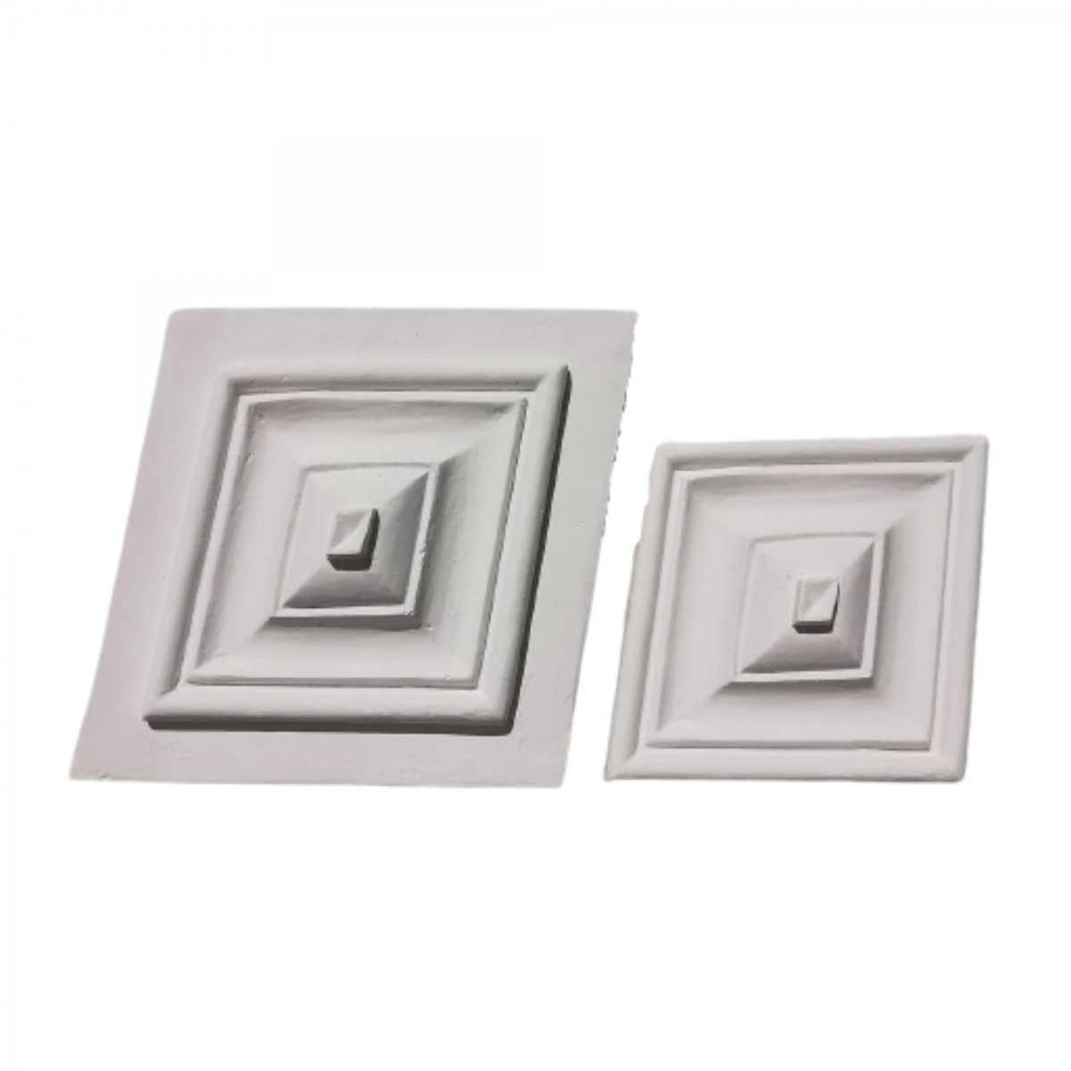 Square Ornament artdecor in Plaster 220x190x35